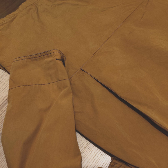 J Crew Mens Barn Jacket Size S Tan Canvas Flannel Lined Brown Cord Collar Chore - Picture 7 of 14